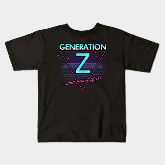 80's Inspired Gen Z Generation Z Zoomer Slogan Kids T-Shirt by BoggsNicolas